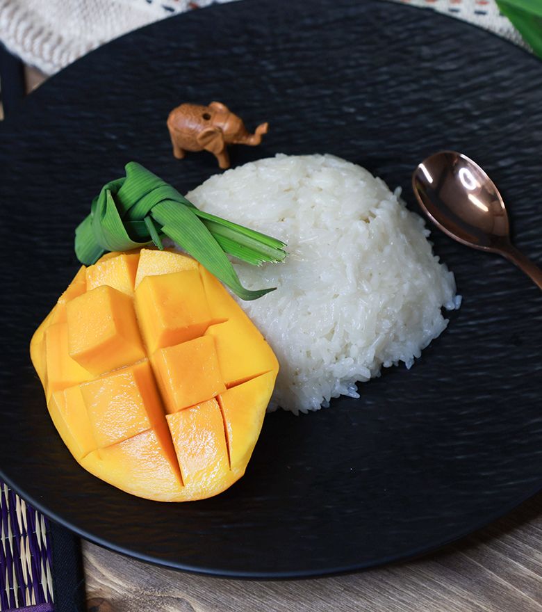 Arroz glutinoso con mango